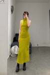 Marc Le Bihan Silk Shrink Stretch Sleeveless Dress 21967 Collection France MLB-21967 E23-ANIS